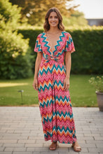 Laden Sie das Bild in den Galerie-Viewer, Maxikleid mit Zickzackmuster