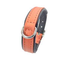 Laden Sie das Bild in den Galerie-Viewer, KvK - Klassik Halsband Curved - Orange &amp; Rot mit Braun
